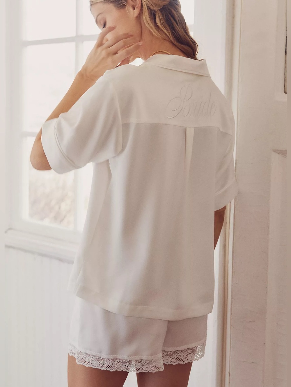 NWT - Flora Nikrooz Selena Bride Satin Short Pajama Set – Ivory – Size Small